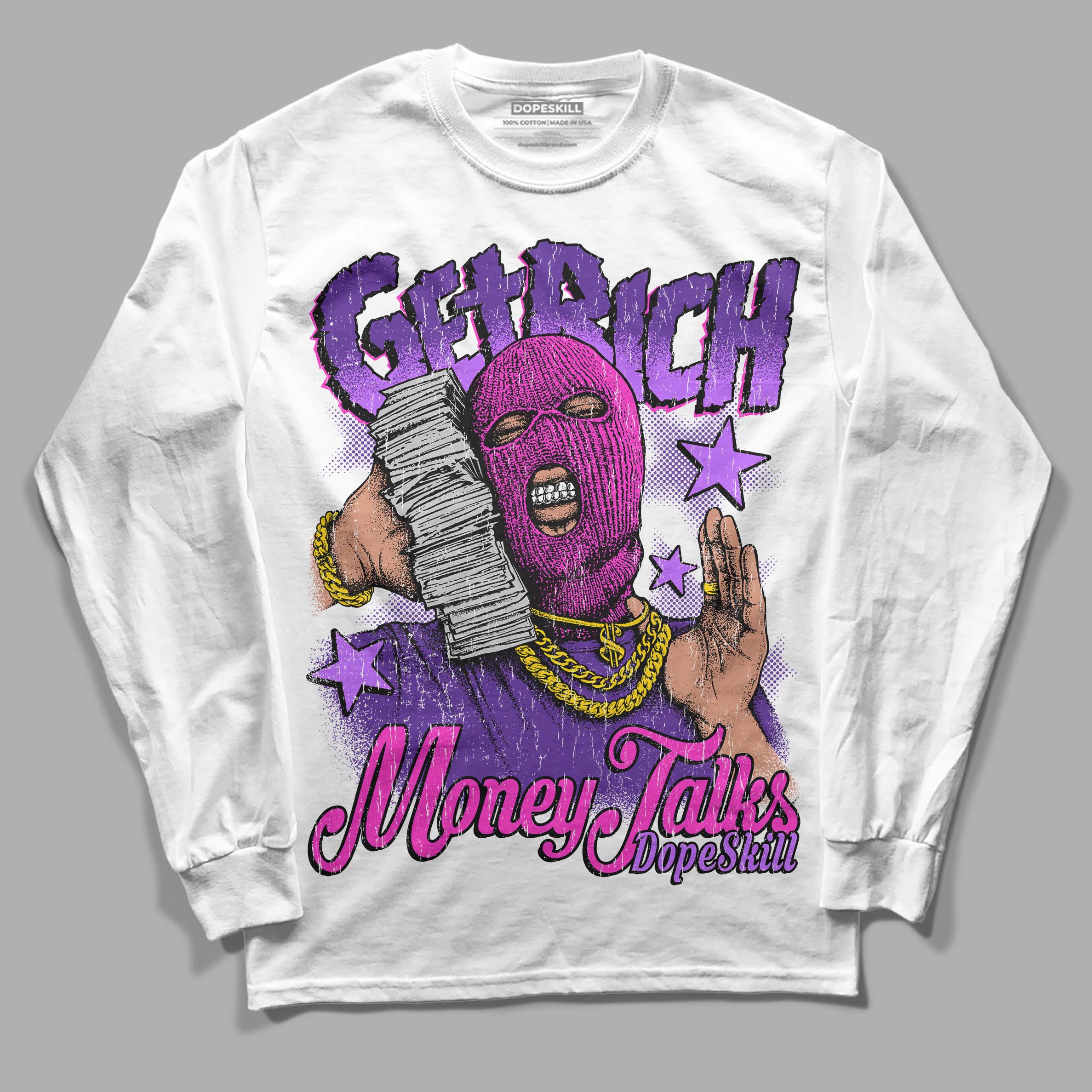 PURPLE Collection superstreetwear Long Sleeve T-Shirt Get Rich Graphic