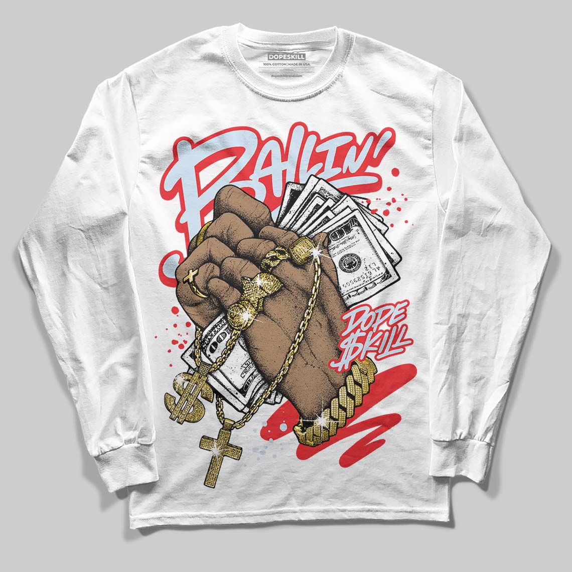 Cherry 11s superstreetwear Long Sleeve T-Shirt Always Ballin' Graphic
