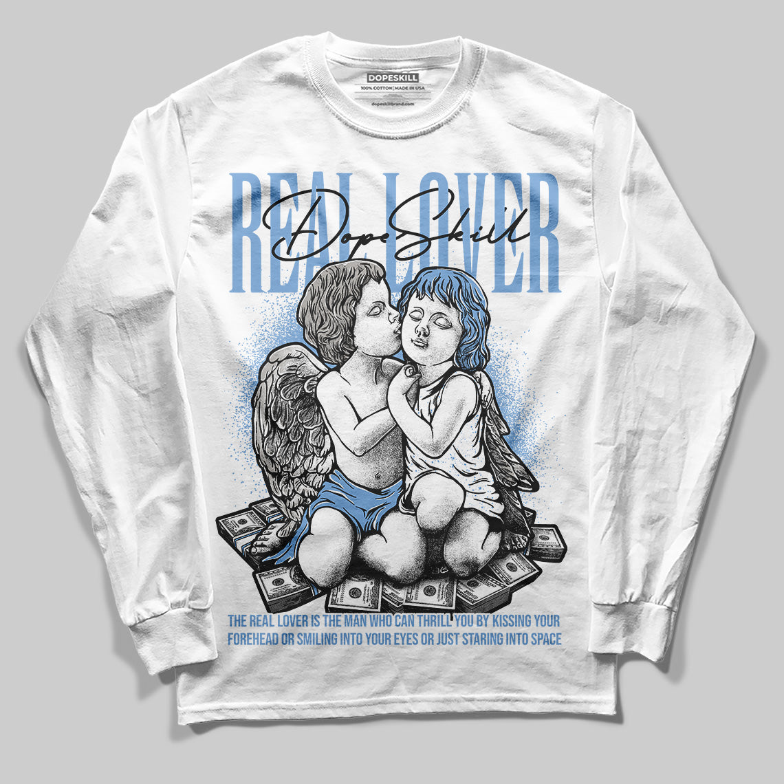 University Blue 5s superstreetwear Long Sleeve T-Shirt Real Lover Graphic