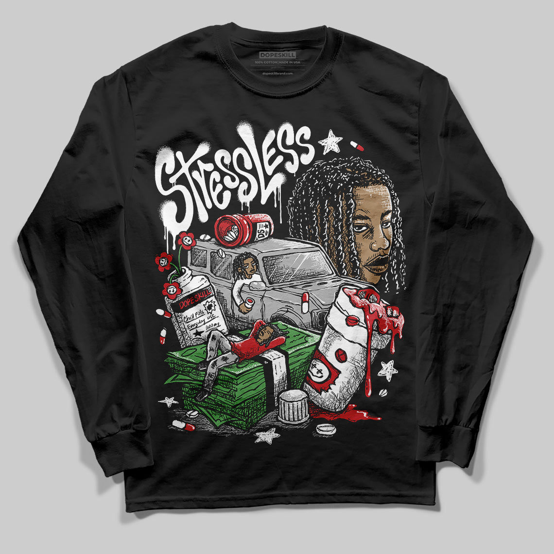 Bred Velvet 11s superstreetwear Long Sleeve T-Shirt Stressless Graphic