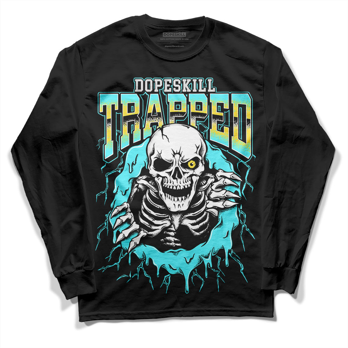 Aqua 5s superstreetwear Long Sleeve T-Shirt Trapped Halloween Graphic