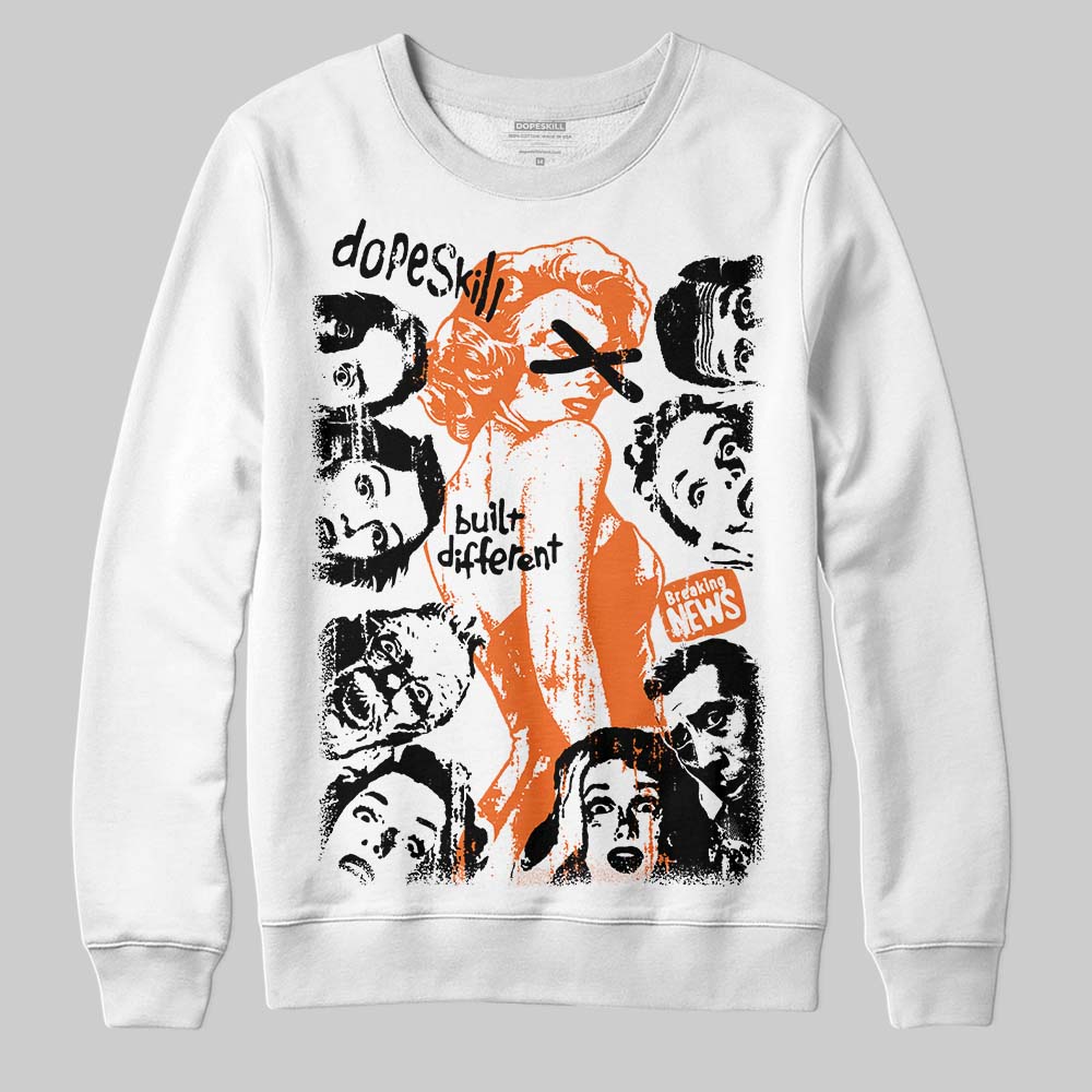 Orange Black White superstreetwear Sweatshirt Built Different Graphic