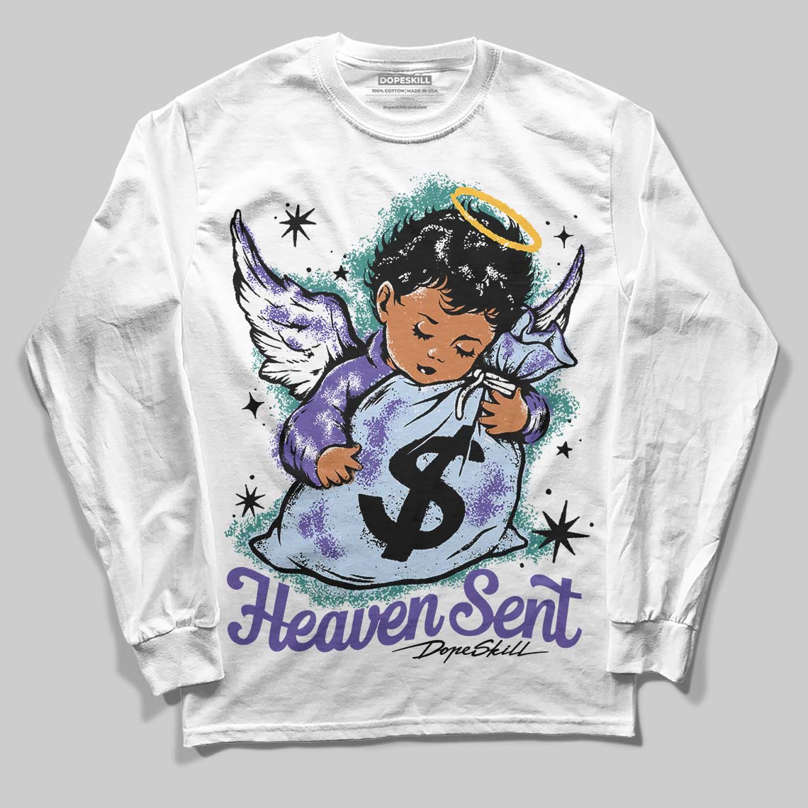 Grape 5s superstreetwear Long Sleeve T-Shirt Heaven Sent Graphic