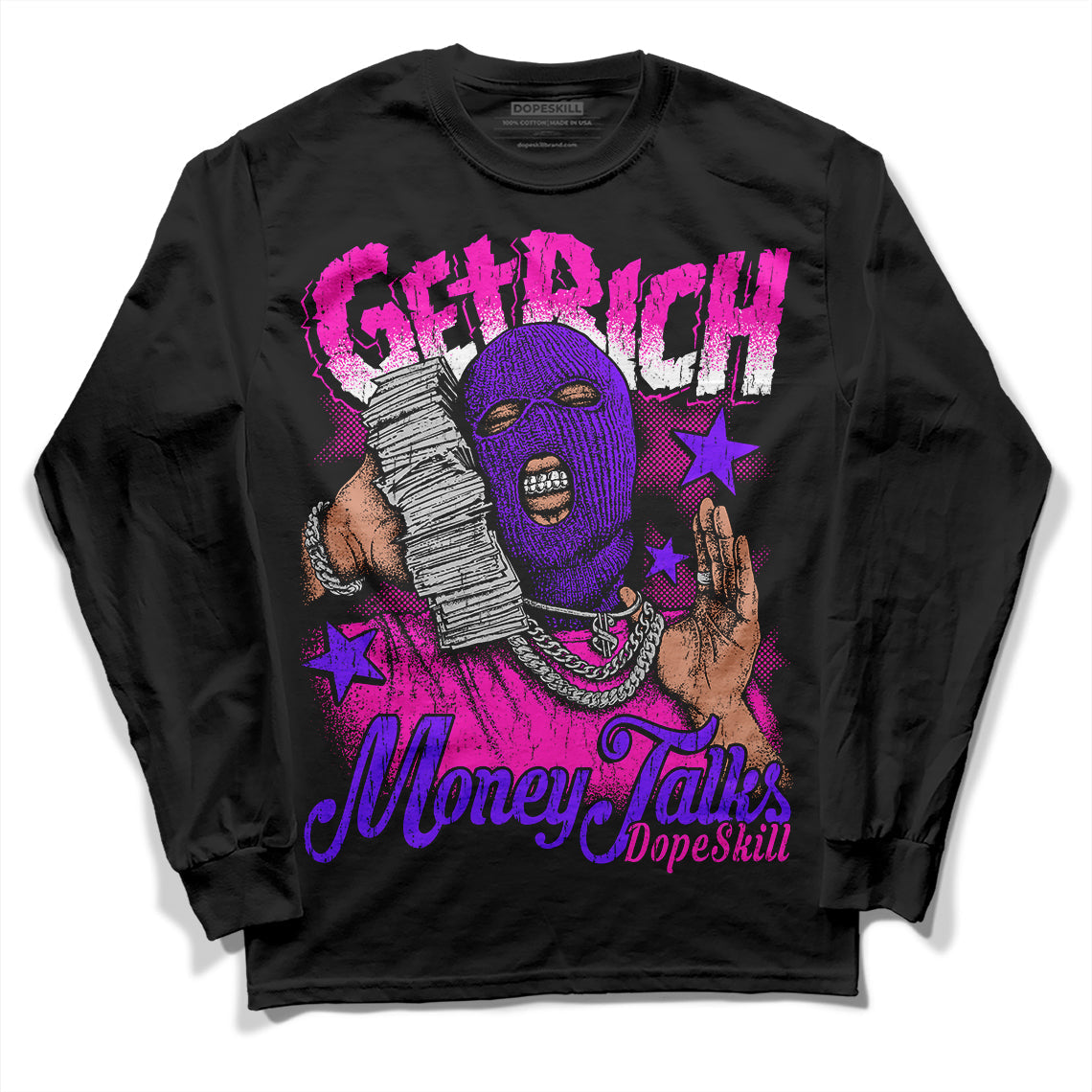 Dunk Low Active Fuchsia superstreetwear Long Sleeve T-Shirt Get Rich Graphic