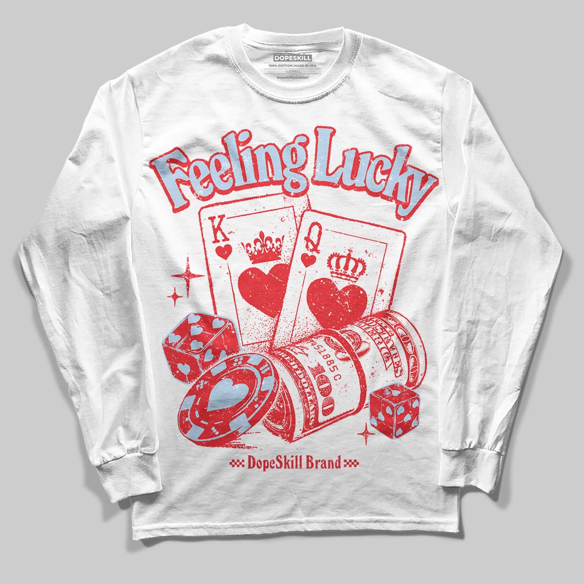 Cherry 11s superstreetwear Long Sleeve T-Shirt Feeling Lucky Graphic