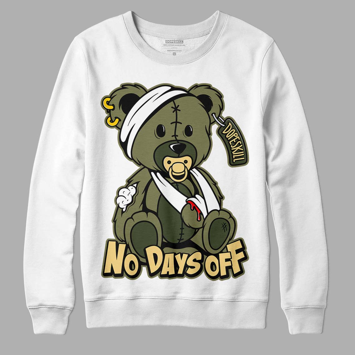 Craft Olive 4s superstreetwear Sweatshirt Hurt Bear Graphic