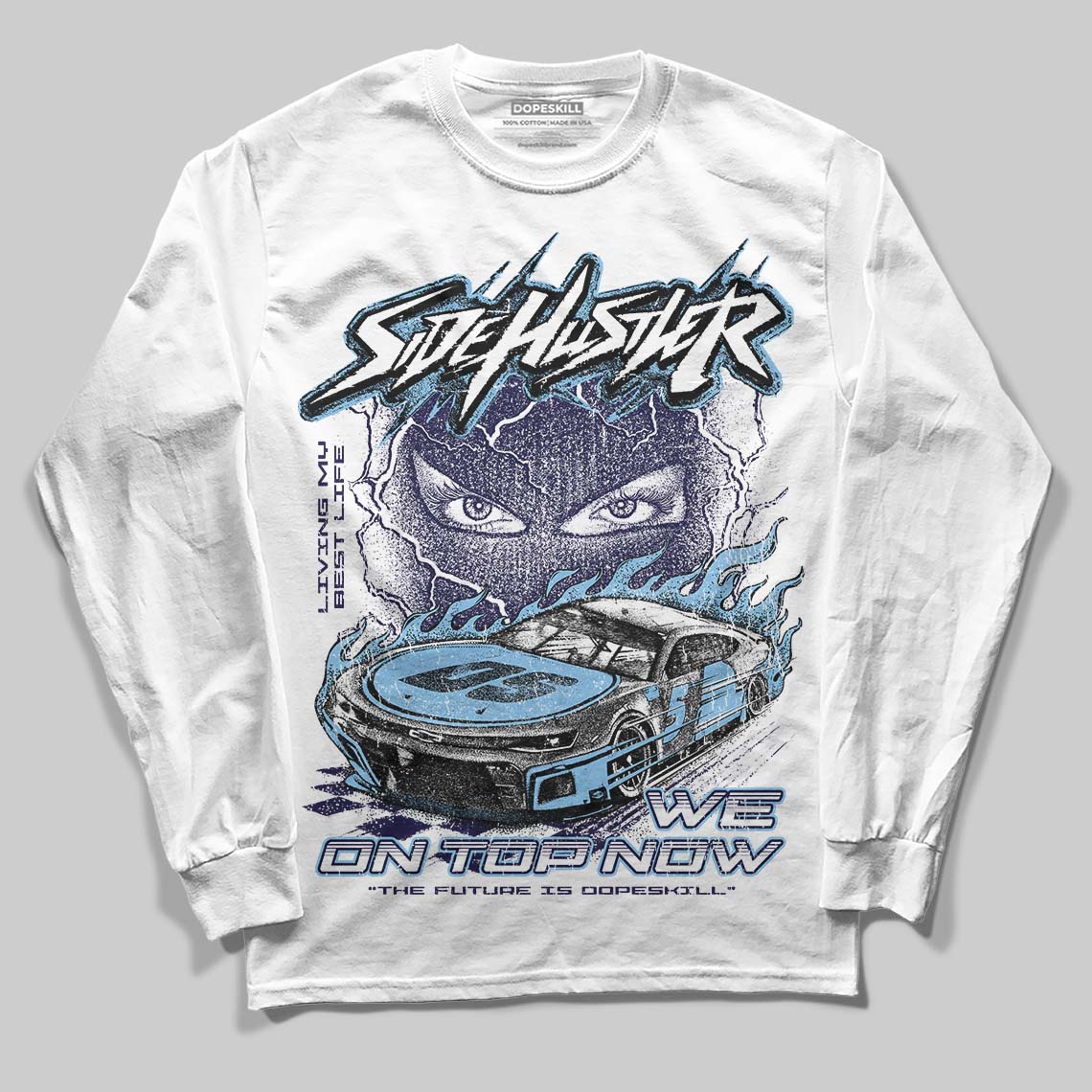 University Blue Collection superstreetwear Long Sleeve T-Shirt New Side Hustler Graphic