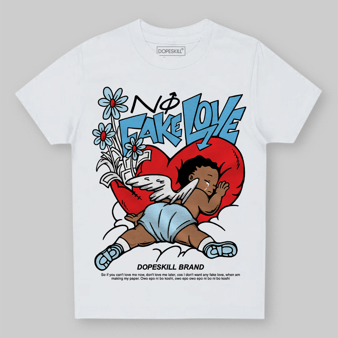 Legend Blue 11s superstreetwear Toddler Kids T-shirt No Fake Love Graphic