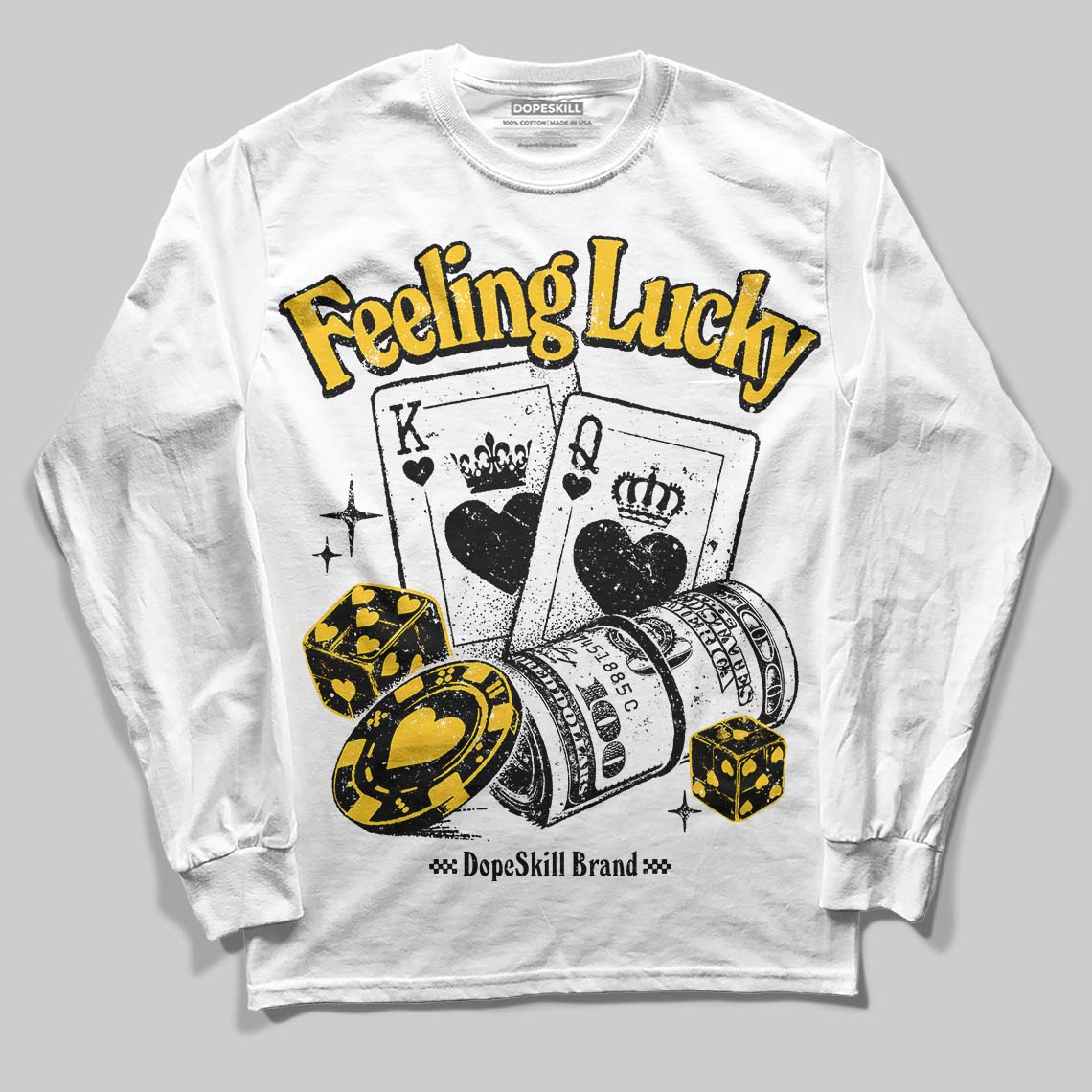 Yellow Collection superstreetwear Long Sleeve T-Shirt Feeling Lucky Graphic