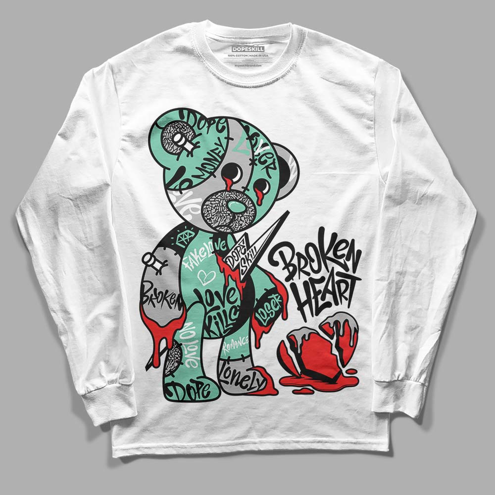 Green Glow 3s superstreetwear Long Sleeve T-Shirt Broken Heart Graphic