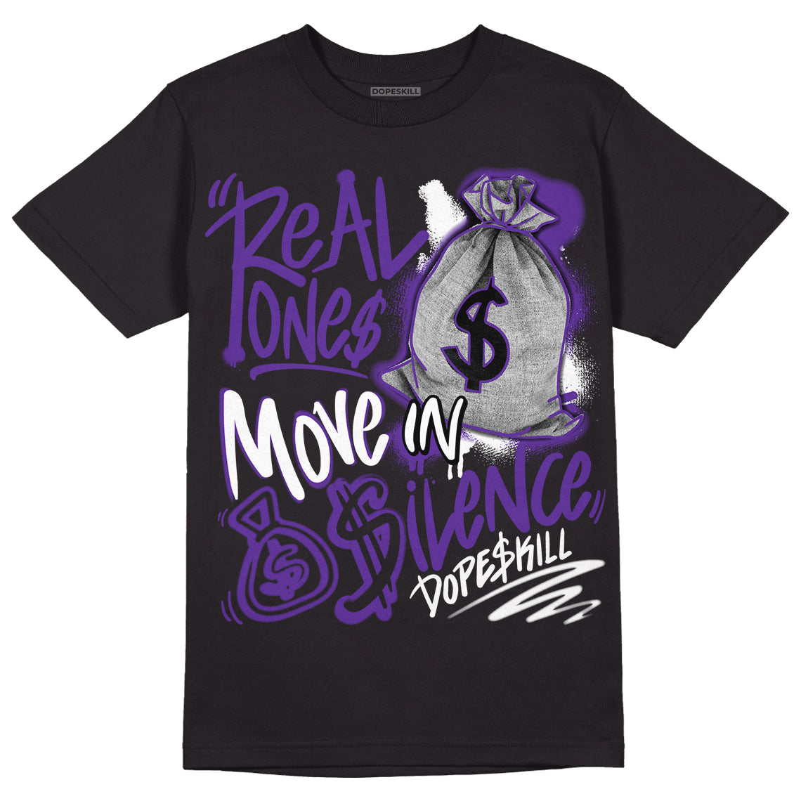PURPLE Collection superstreetwear T-Shirt Real Ones Move In Silence Graphic