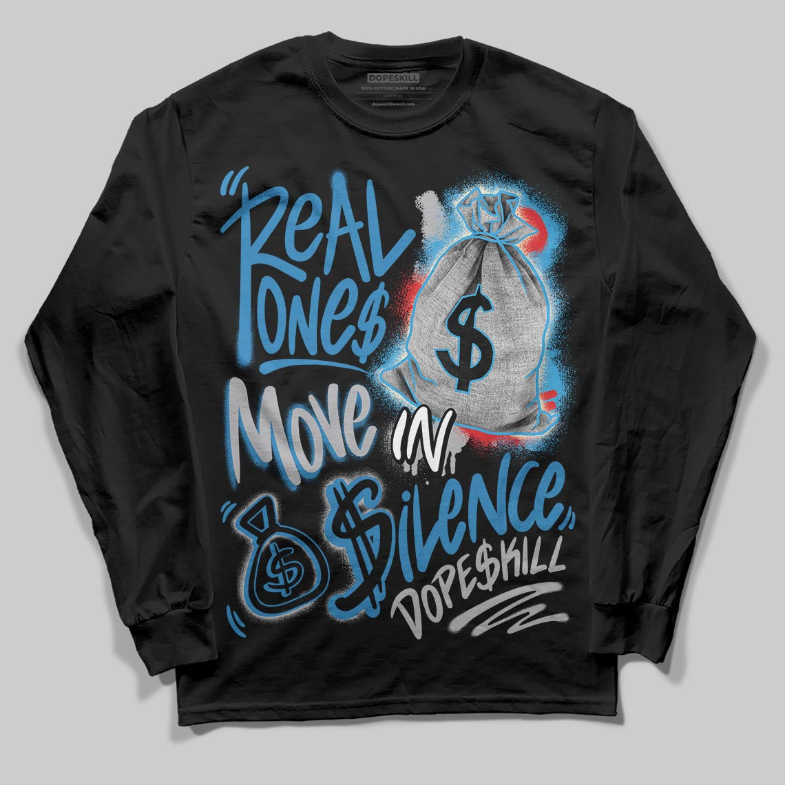Rare Air 3s superstreetwear Long Sleeve T-Shirt Real Ones Move In Silence Graphic