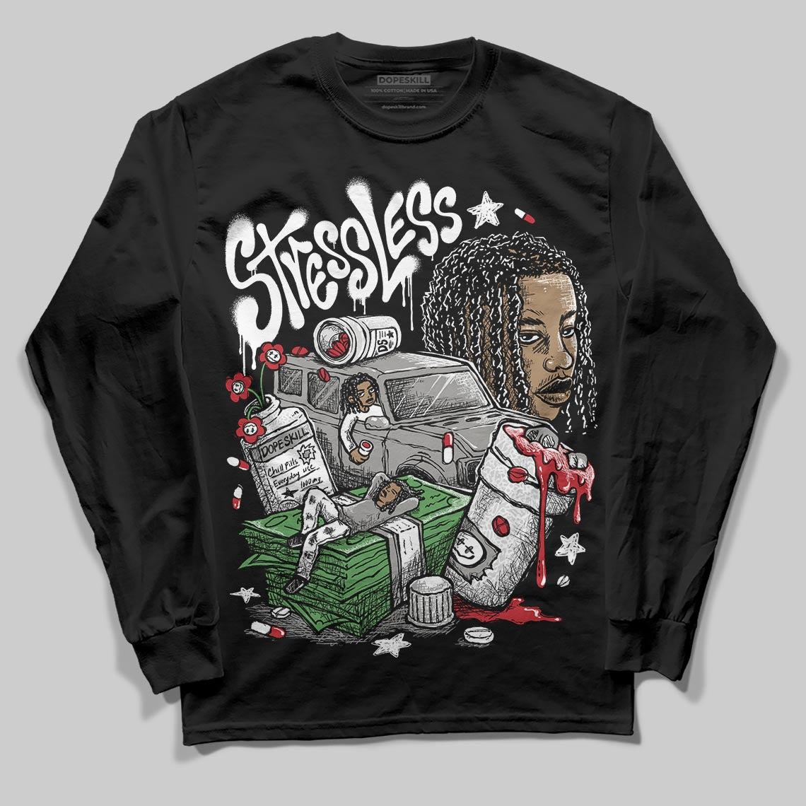 Pure Money 3s superstreetwear Long Sleeve T-Shirt Stressless Graphic