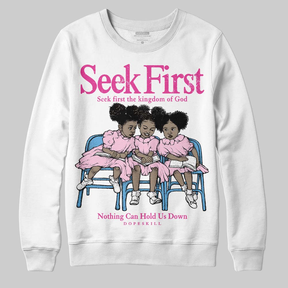 Pink Collection superstreetwear Sweatshirt New Seek First Graphic
