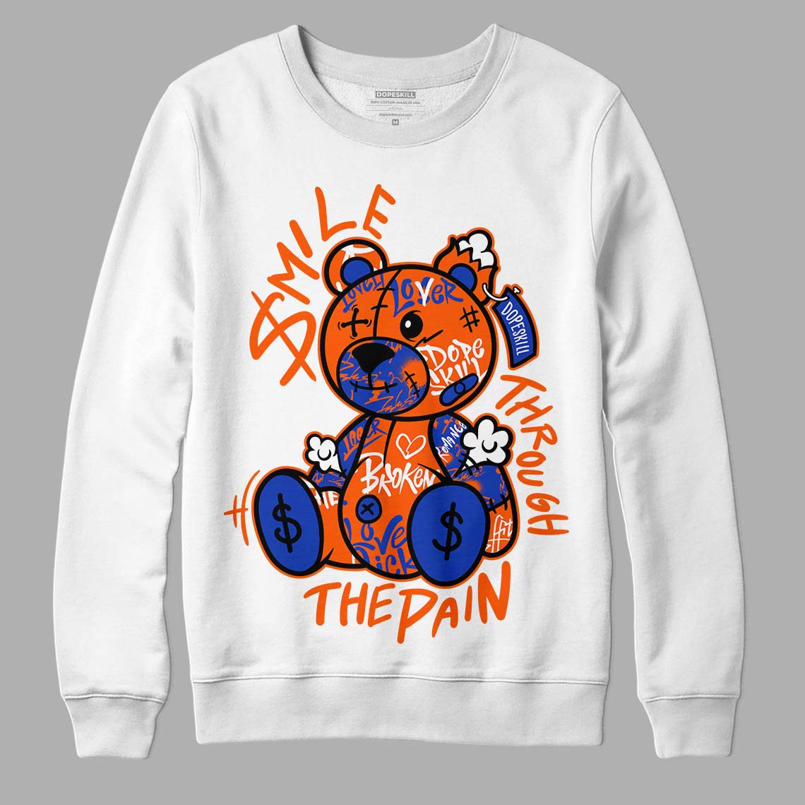 Dunk Low Futura Orange Blaze superstreetwear Sweatshirt Smile Through The Pain Graphic