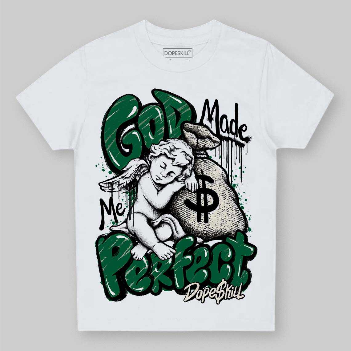 Pine Green 13s superstreetwear Toddler Kids T-shirt God Made Me Perfect Graphic