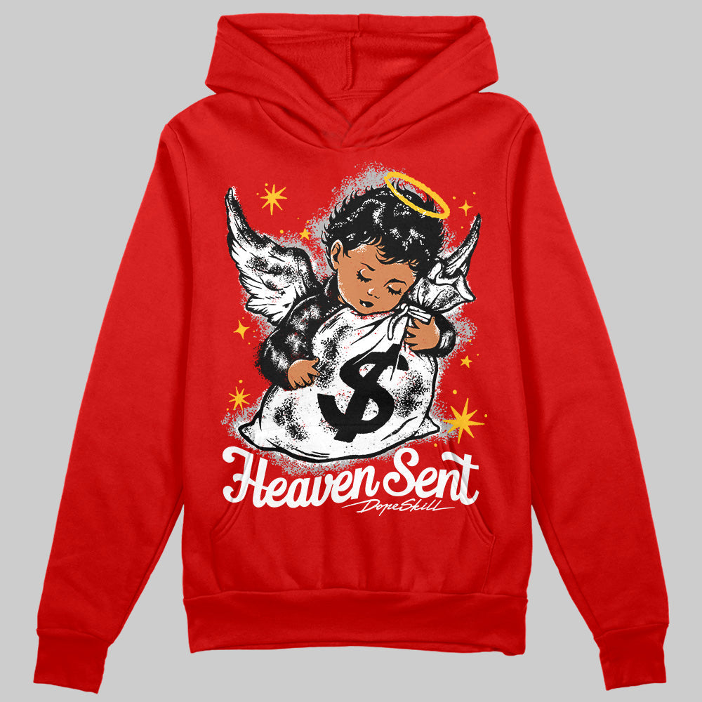Bred Velvet 11s superstreetwear Red Hoodie Sweatshirt Heaven Sent Graphic