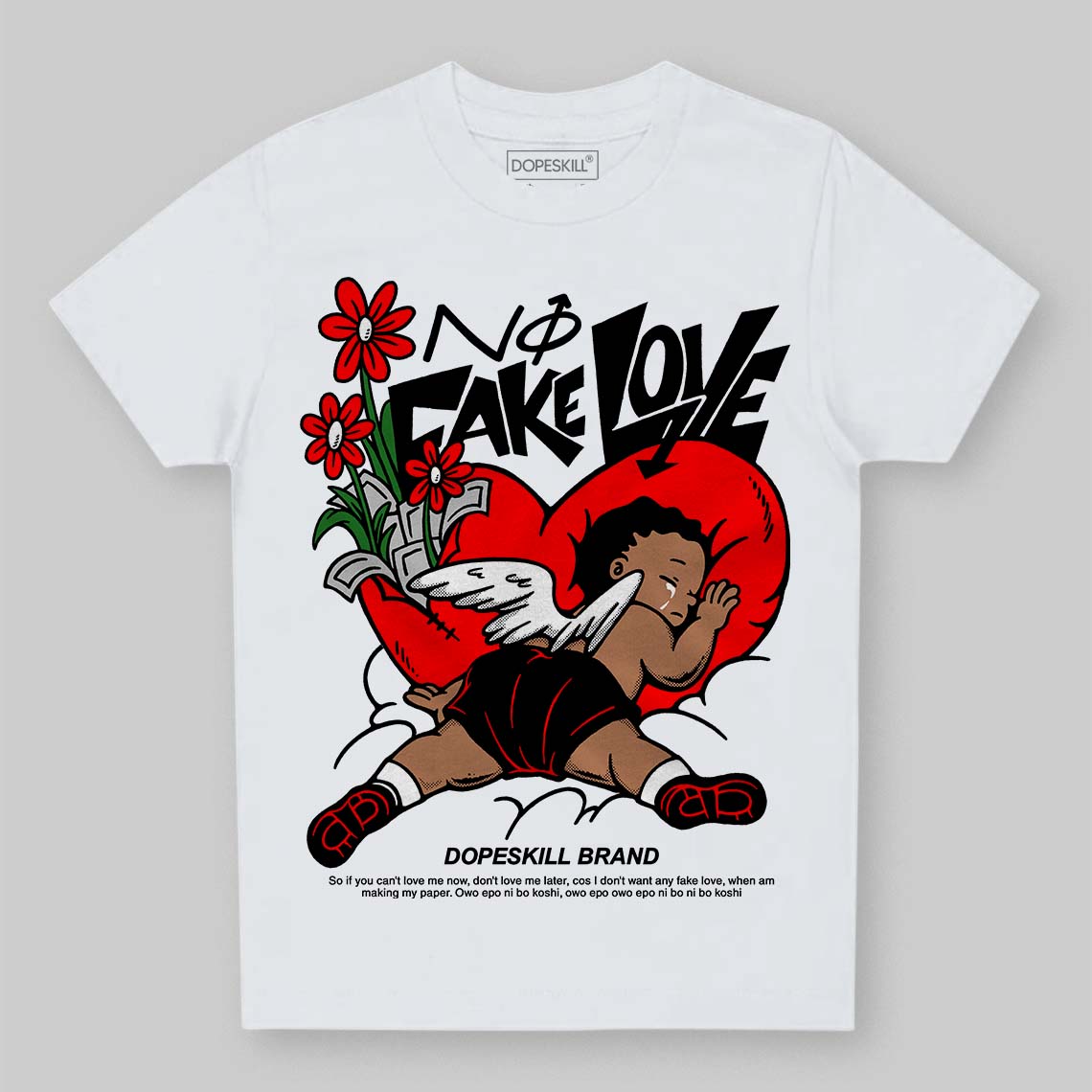 Black and White Collection superstreetwear Toddler Kids T-shirt No Fake Love Graphic