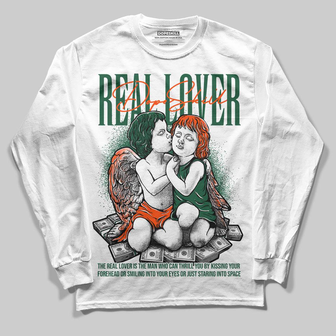 Dunk Low Team Dark Green Orange superstreetwear Long Sleeve T-Shirt Real Lover Graphic