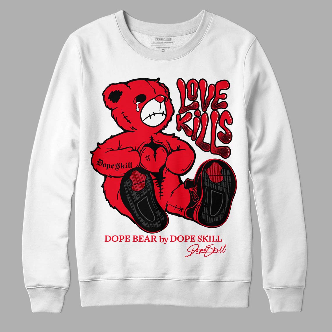 Red Thunder 4s superstreetwear Sweatshirt Love Kills Graphic