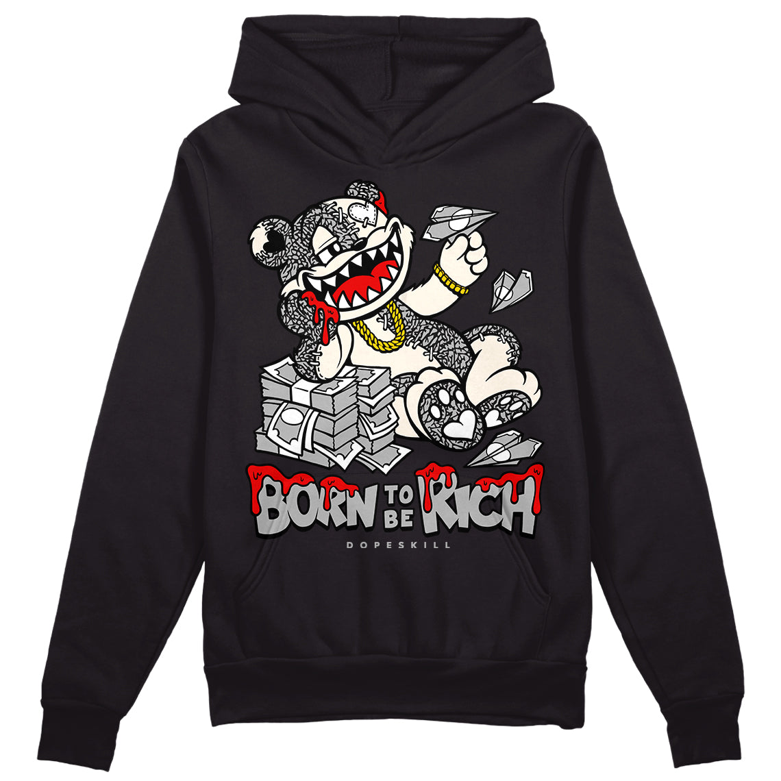 Off Noir 3s superstreetwear Hoodie Sweatshirt Born To Be Rich Graphic