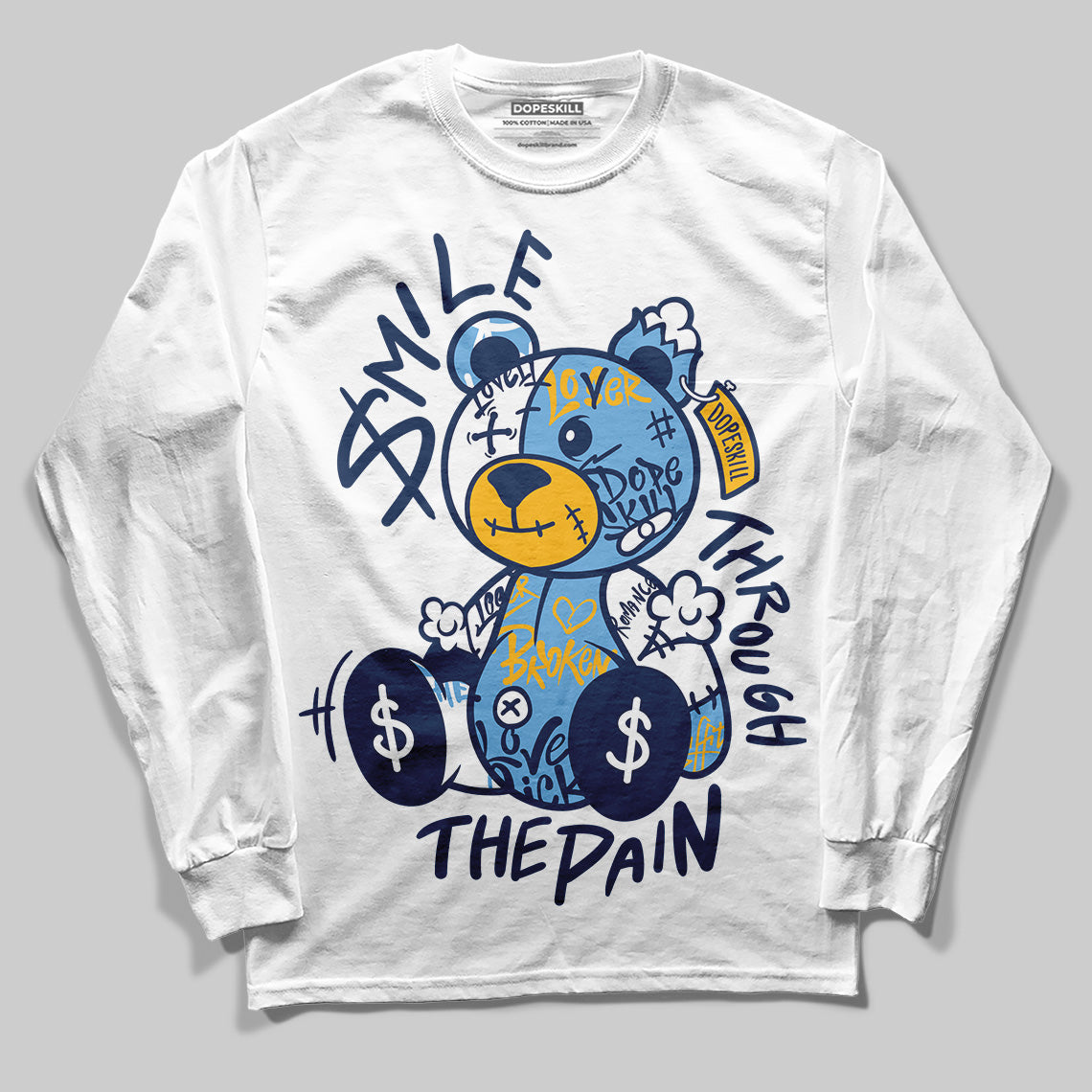 Retro Dunk From Above 4s superstreetwear Long Sleeve T-Shirt Smile Through The Pain Graphic