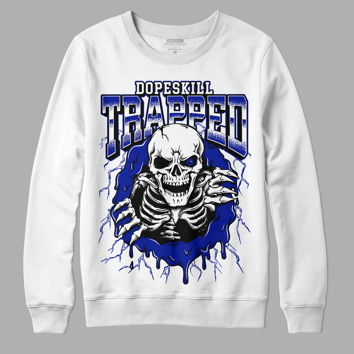 Racer Blue White Dunk Low superstreetwear Sweatshirt Trapped Halloween Graphic