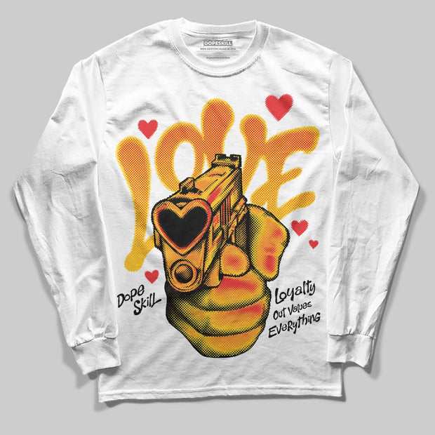 Yellow Collection DopeSkill Long Sleeve T-Shirt Love Shot Graphic