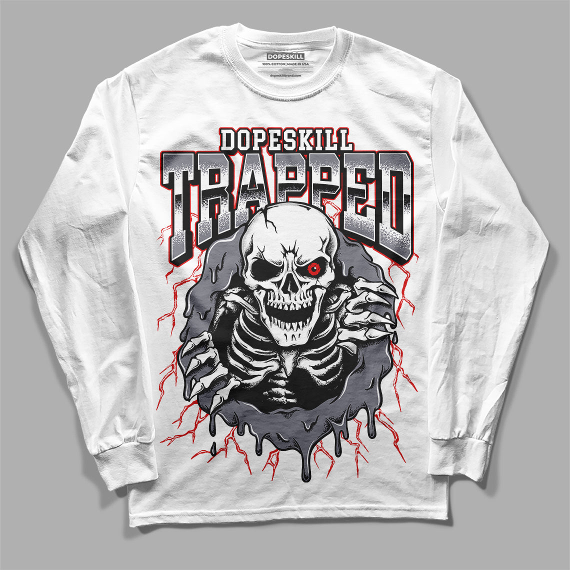 Fire Red 9s superstreetwear Long Sleeve T-Shirt Trapped Halloween Graphic