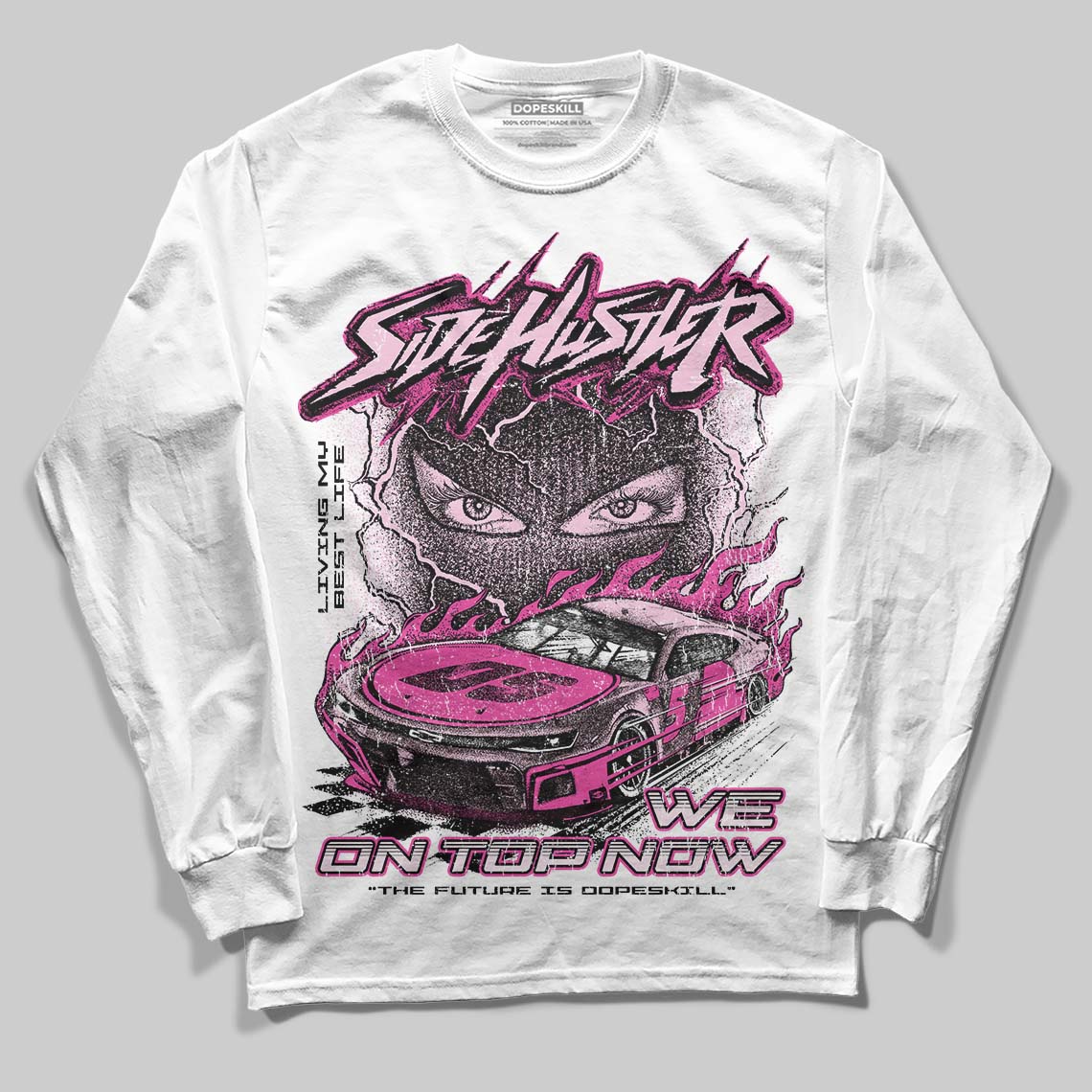 Pink Collection superstreetwear Long Sleeve T-Shirt New Side Hustler Graphic
