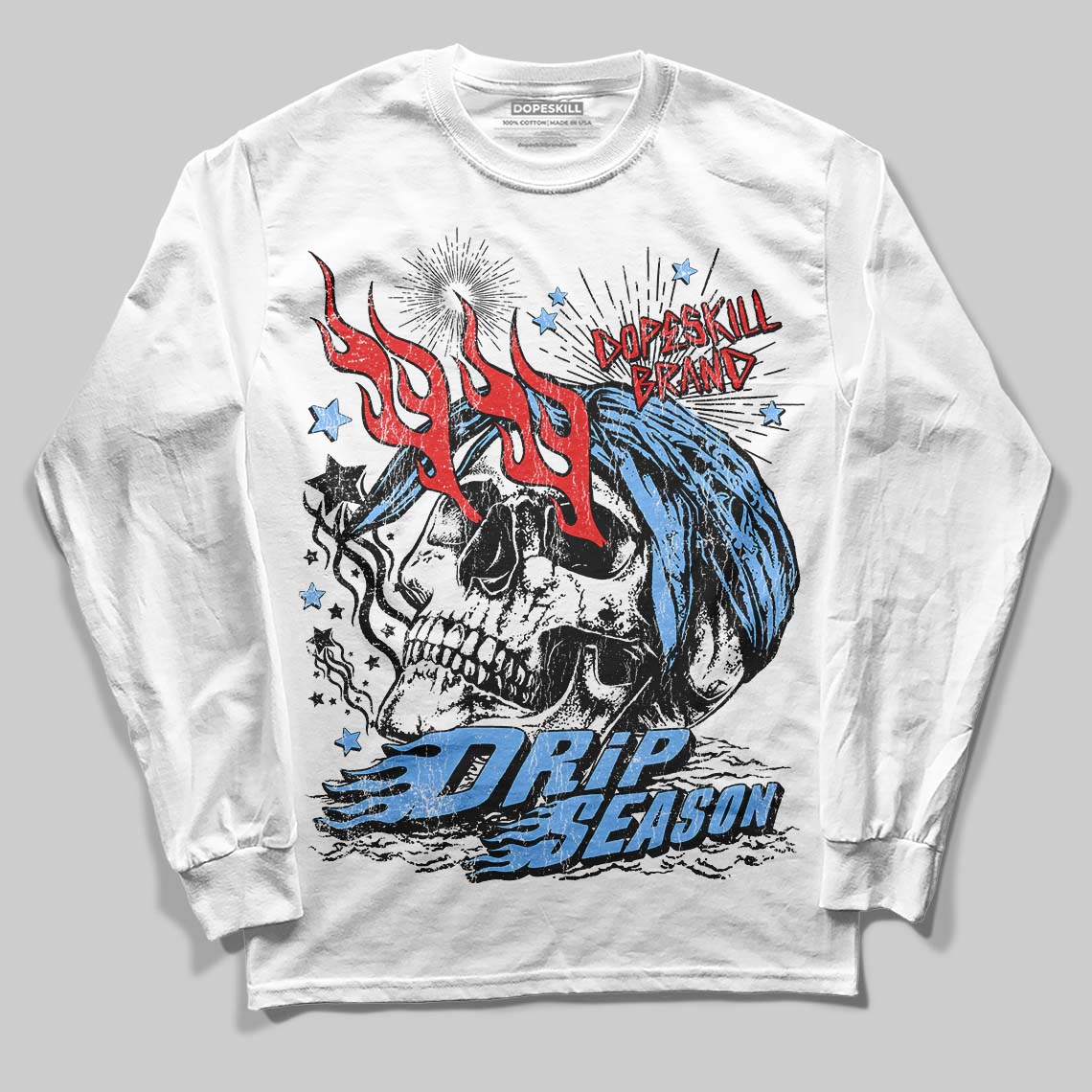 University Blue 6s superstreetwear Long Sleeve T-Shirt Drip Season Graphic