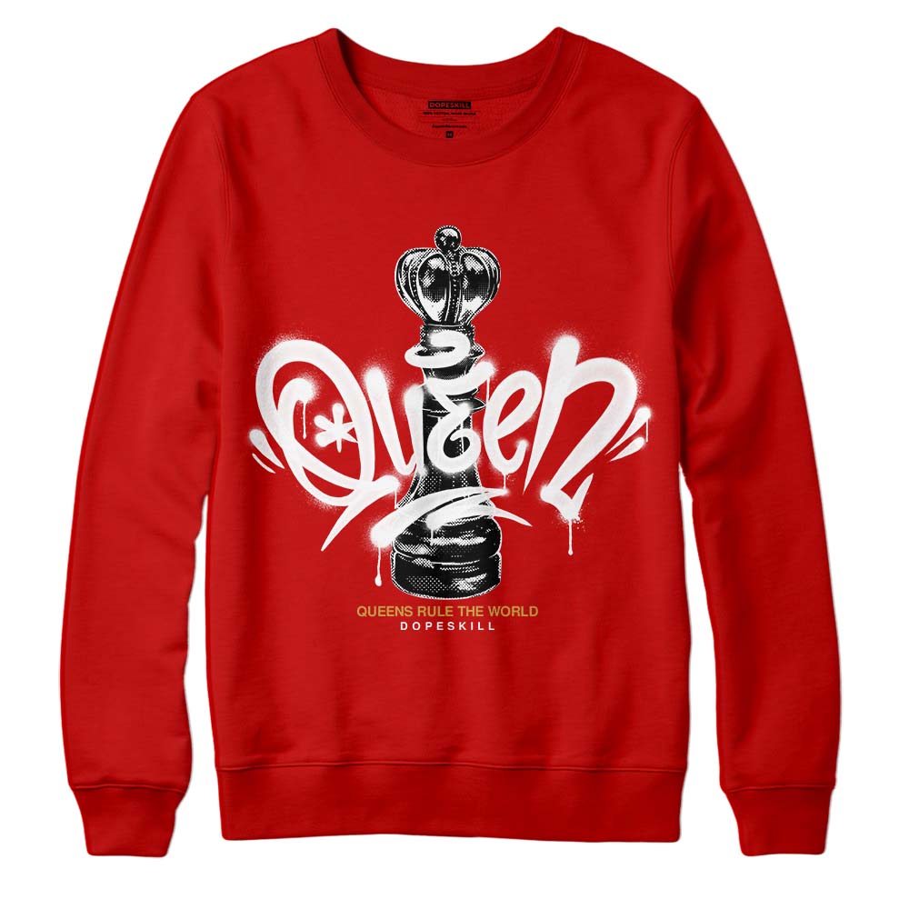 Red Collection superstreetwear Red Sweatshirt Queen Chess Graphic
