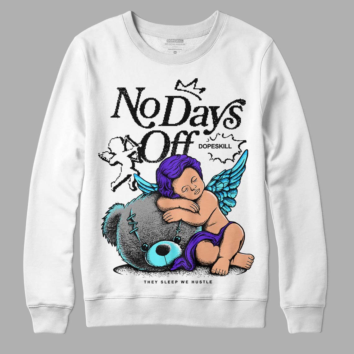 Aqua 6s superstreetwear Sweatshirt New No Days Off Graphic