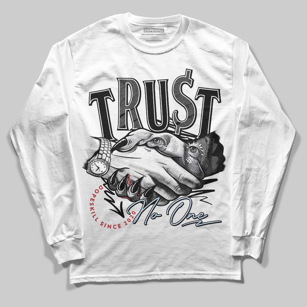 Black Metallic Reimagined 5s superstreetwear Long Sleeve T-Shirt Trust No One Graphic