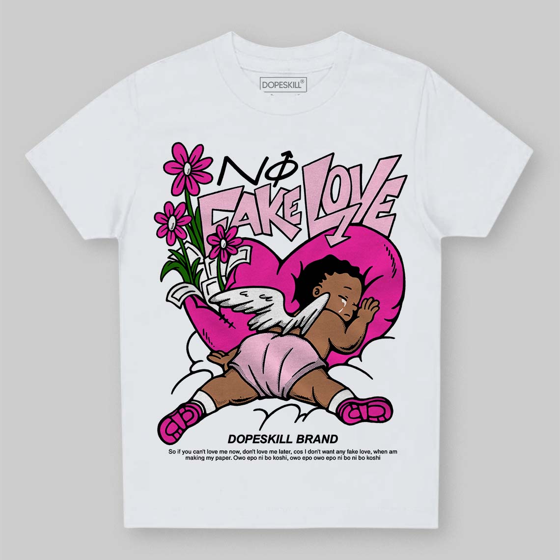 Pink Collection superstreetwear Toddler Kids T-shirt No Fake Love Graphic