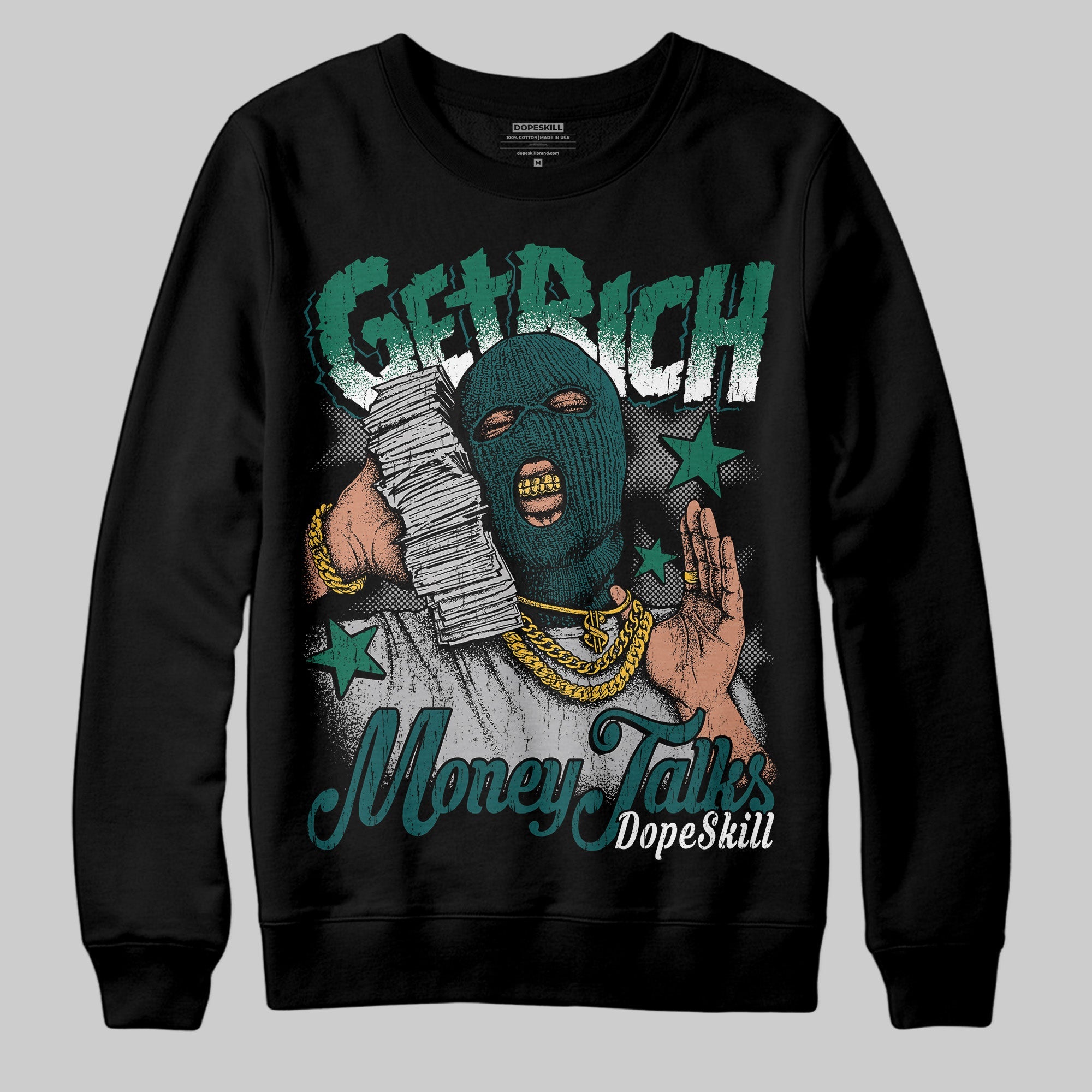 Gel 1130 White Dark Neptune superstreetwear Sweatshirt Get Rich Graphic