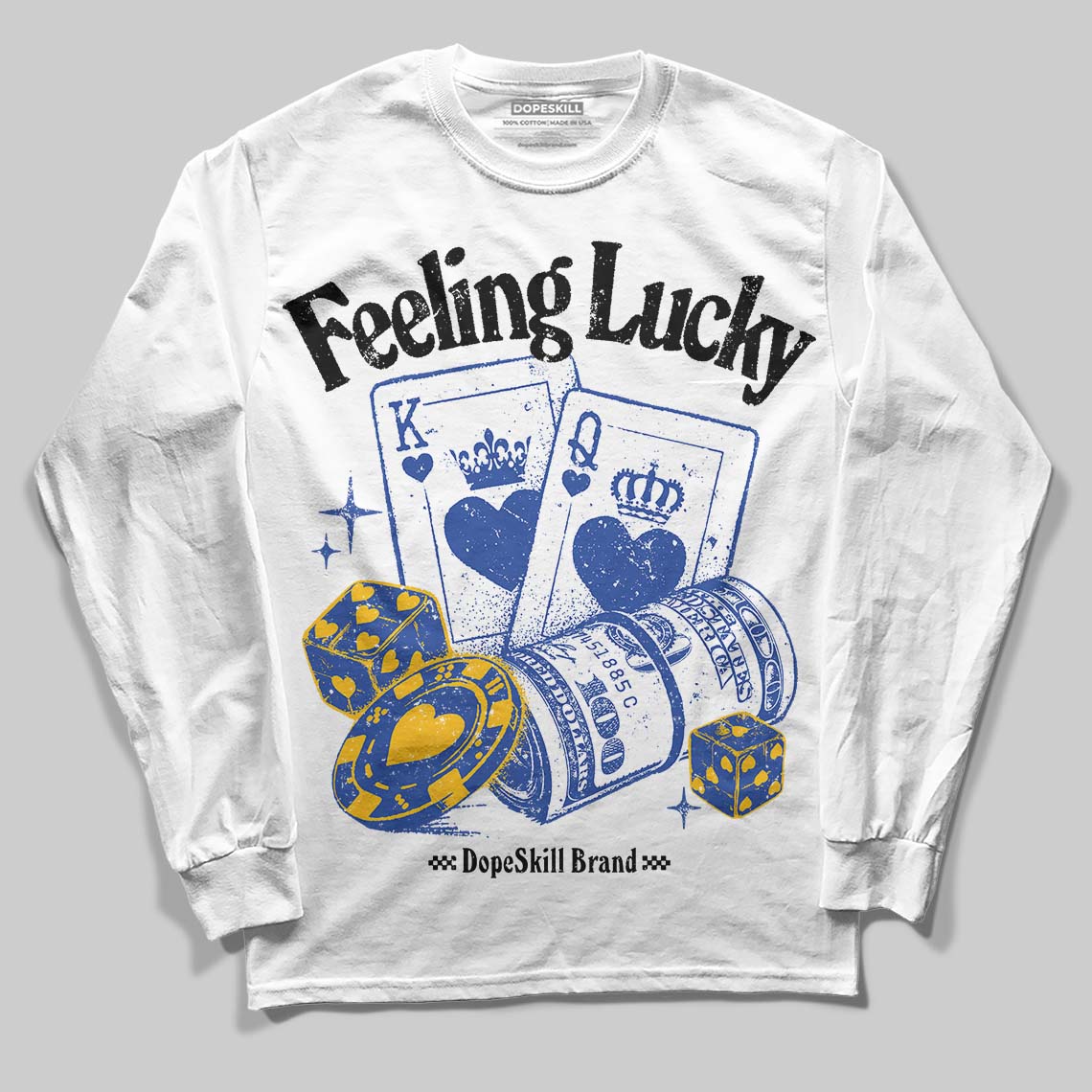 Royal Blue Collection superstreetwear Long Sleeve T-Shirt Feeling Lucky Graphic