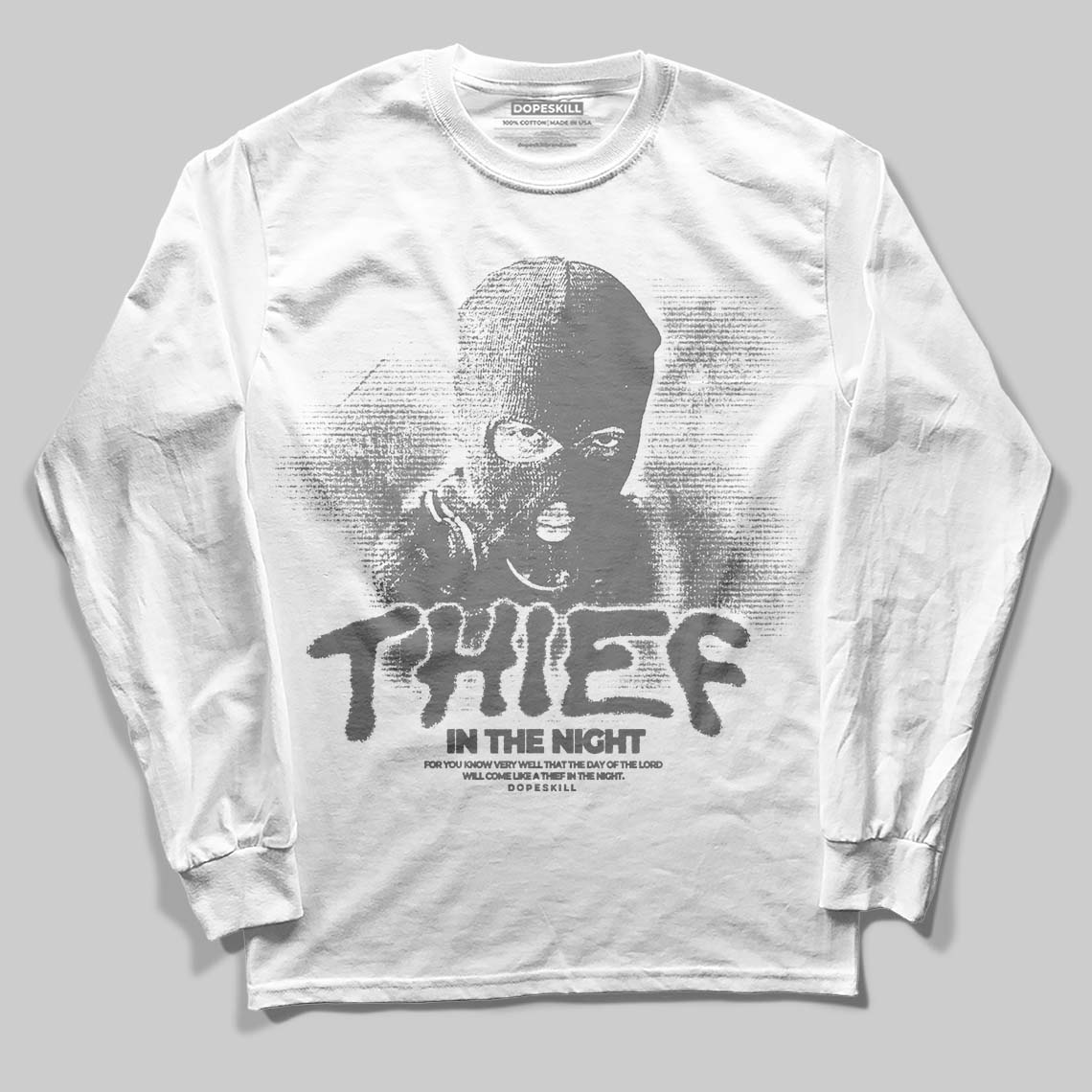 Grey Collection superstreetwear Long Sleeve T-Shirt Thief In The Night Graphic