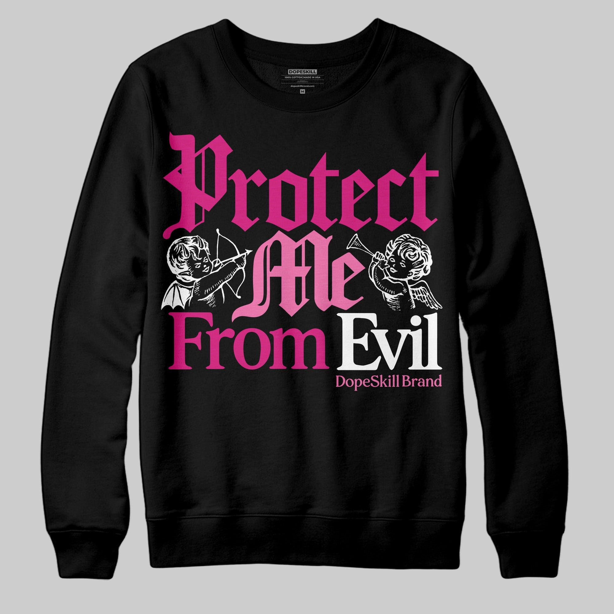 Rick RO Pink Leather Sneakers superstreetwear Sweatshirt Protect Me From Evil Graphic