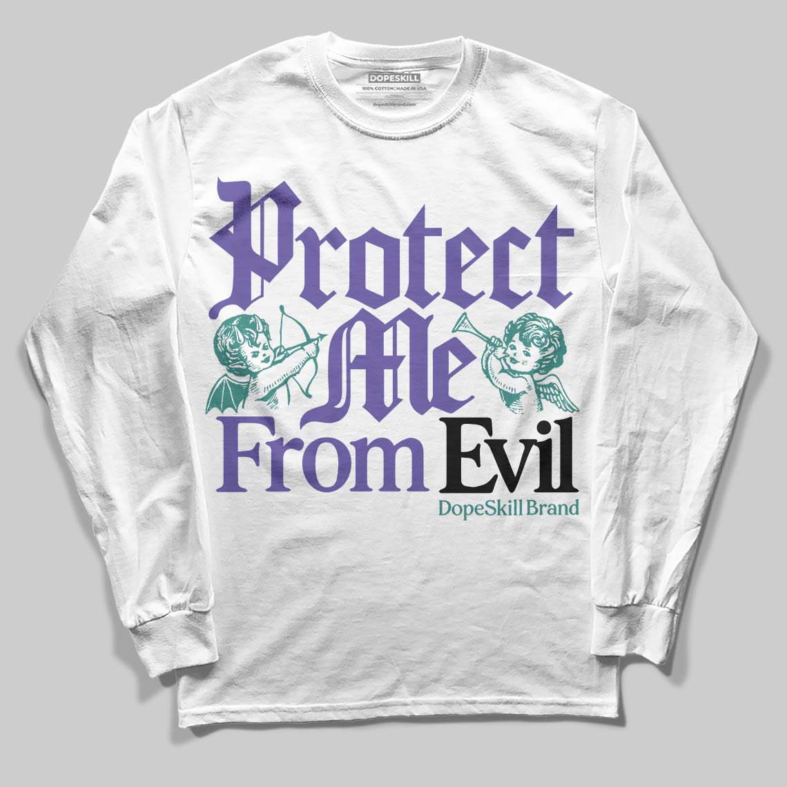 Grape 5s superstreetwear Long Sleeve T-Shirt Protect Me From Evil Graphic