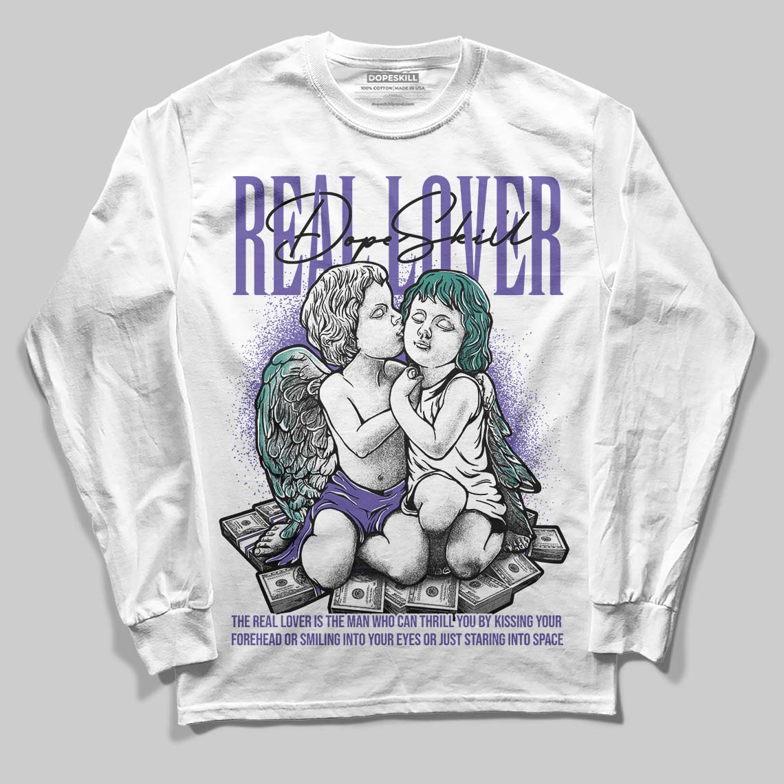 Grape 5s superstreetwear Long Sleeve T-Shirt Real Lover Graphic