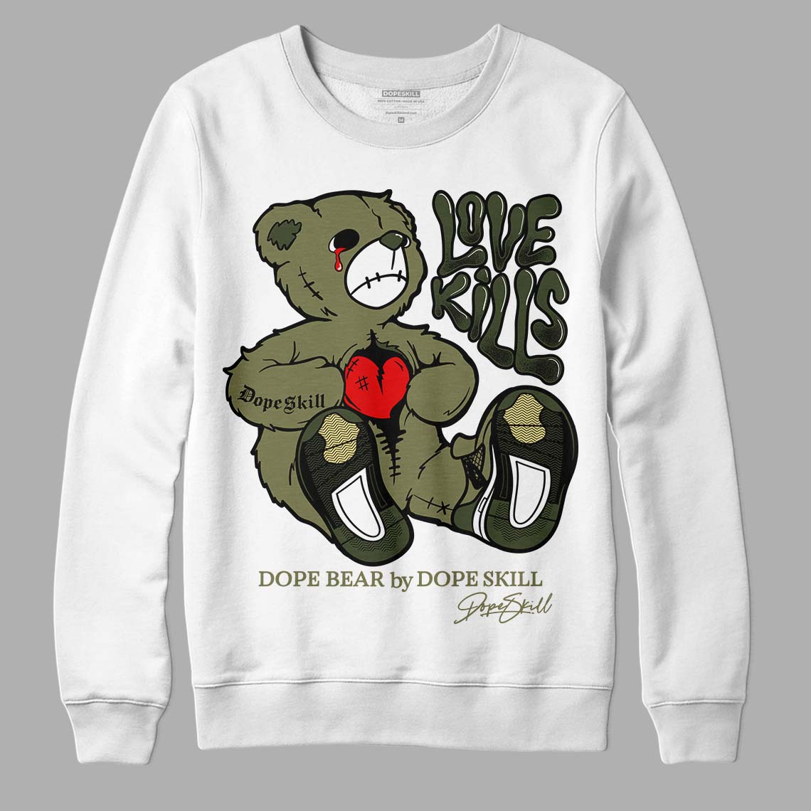 Craft Olive 4s superstreetwear Sweatshirt Love Kills Graphic