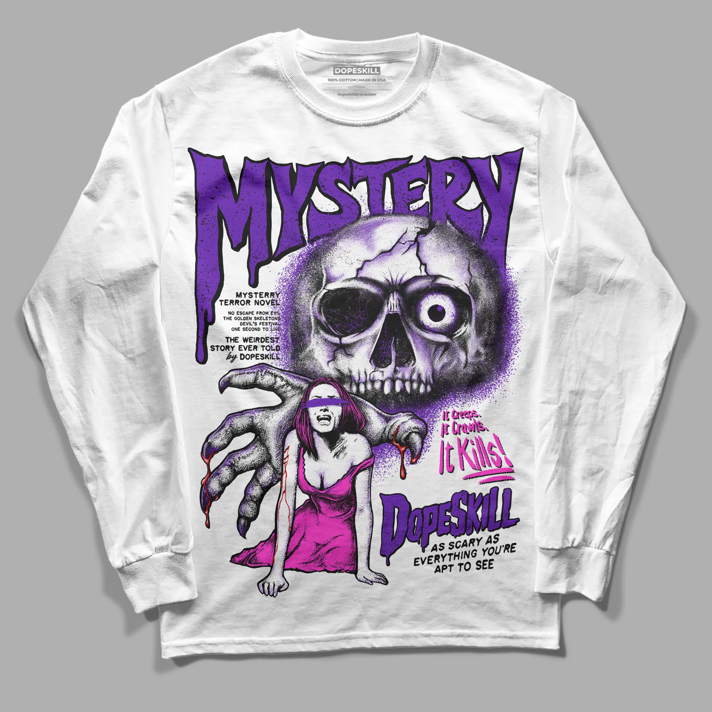 Court Purple 13s superstreetwear Long Sleeve T-Shirt Mystery Ghostly Grasp Graphic