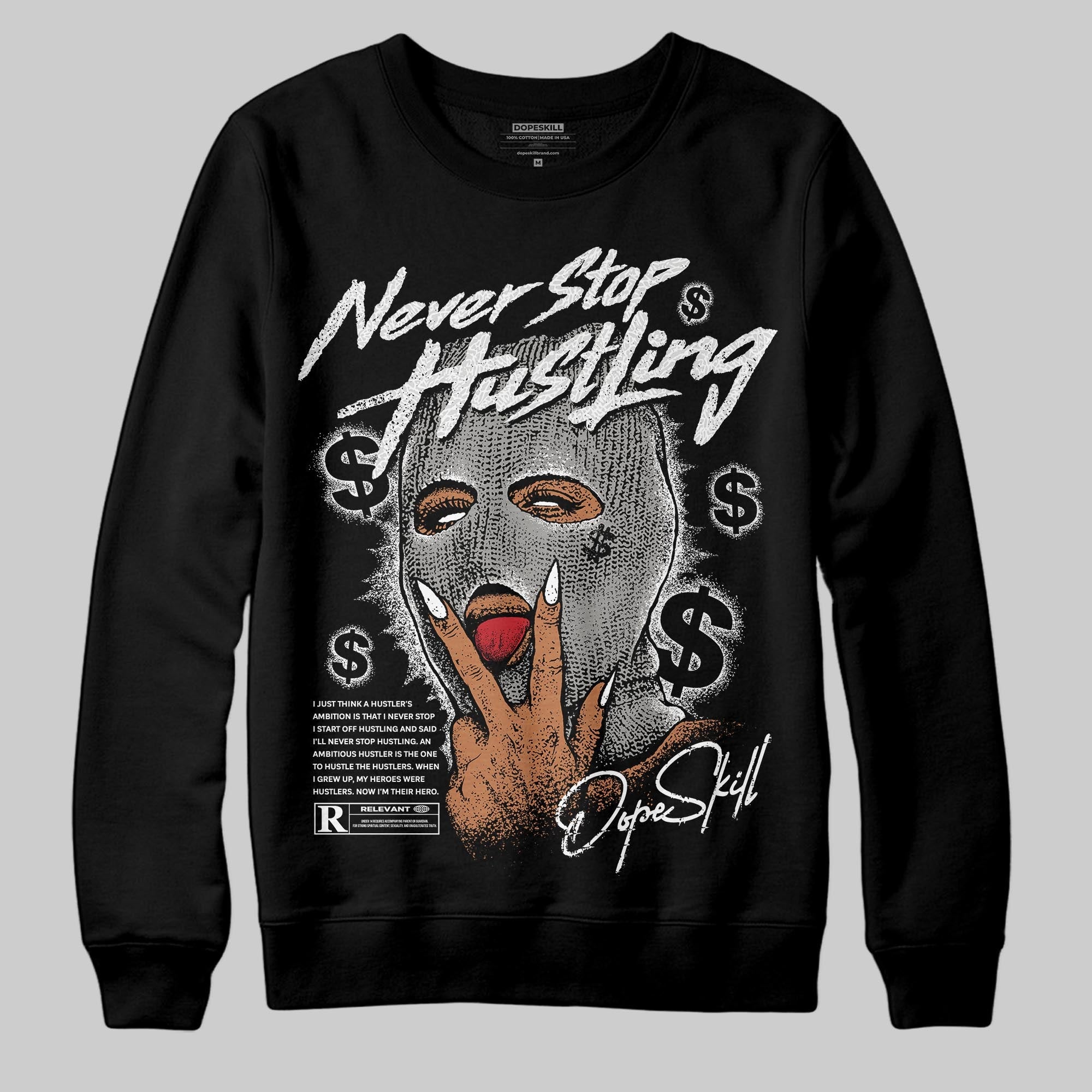 Pure Money 3s superstreetwear Sweatshirt Never Stop Hustling Graphic