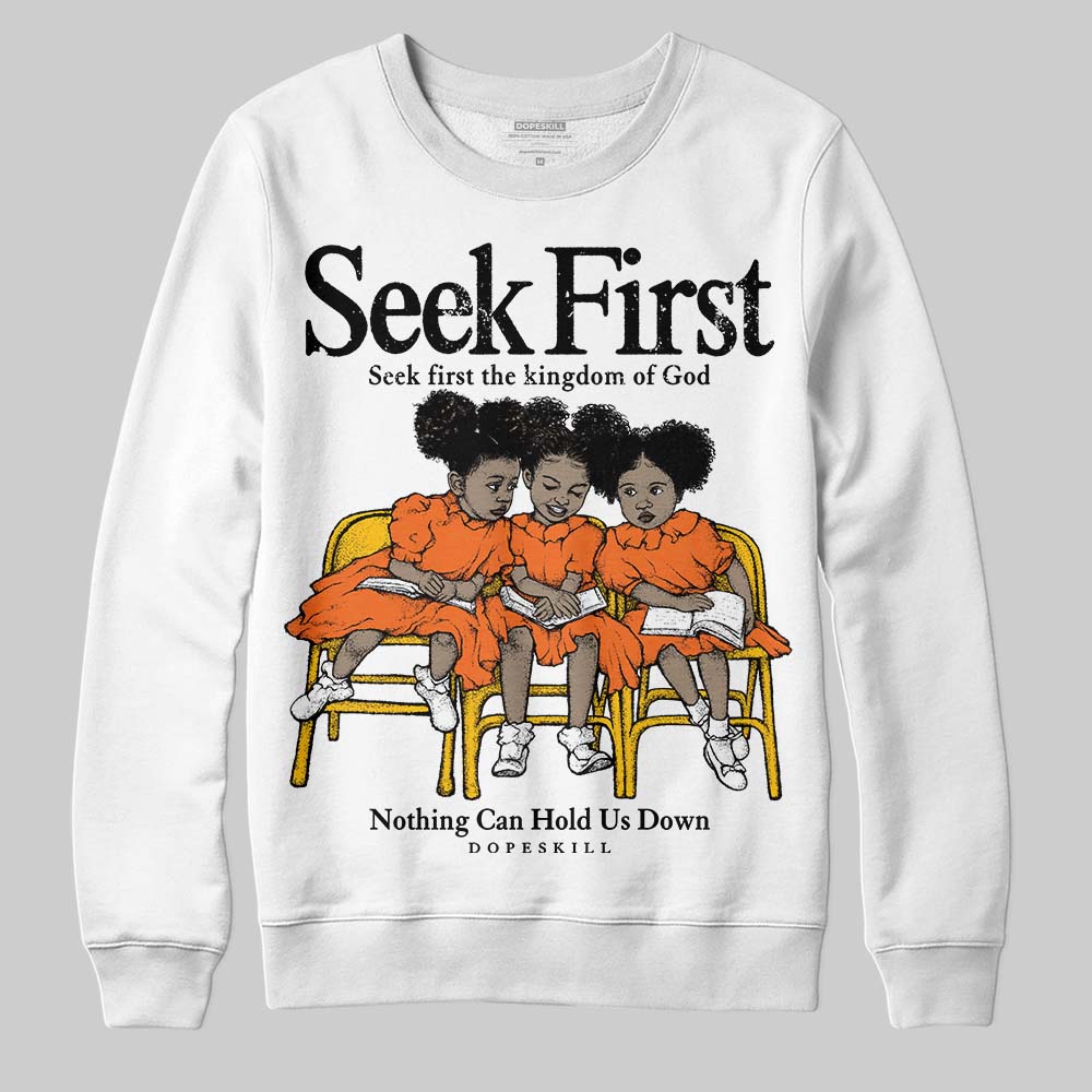 Orange Black White superstreetwear Sweatshirt New Seek First Graphic
