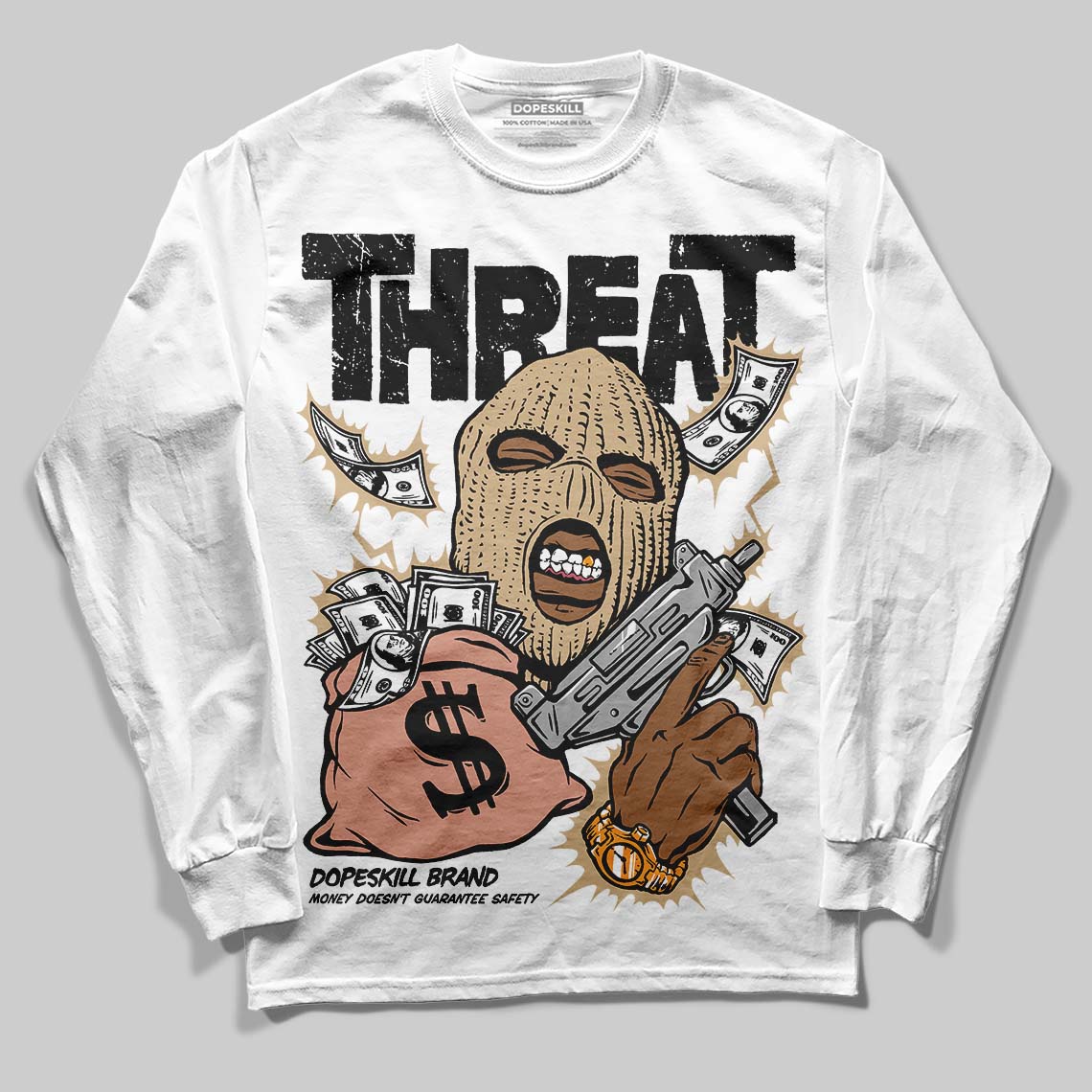 TAN Collection superstreetwear Long Sleeve T-Shirt Under Threat Graphic