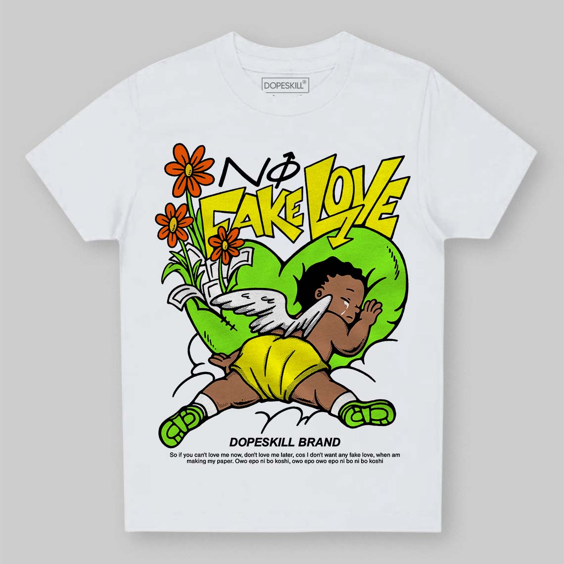 Neon Green Collection superstreetwear Toddler Kids T-shirt No Fake Love Graphic
