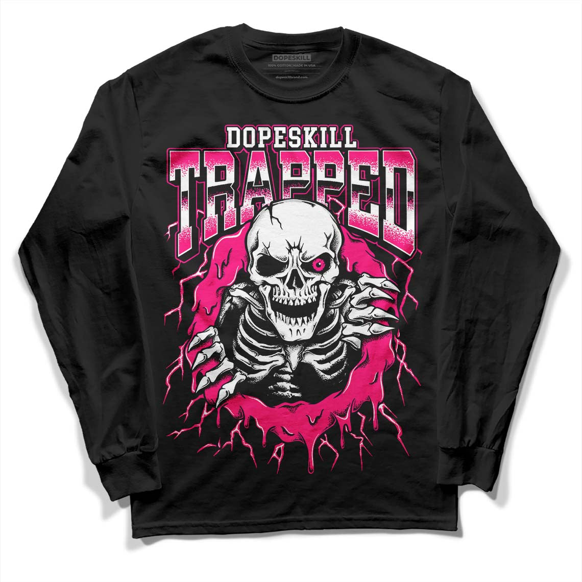 Fierce Pink 1s superstreetwear Long Sleeve T-Shirt Trapped Halloween Graphic
