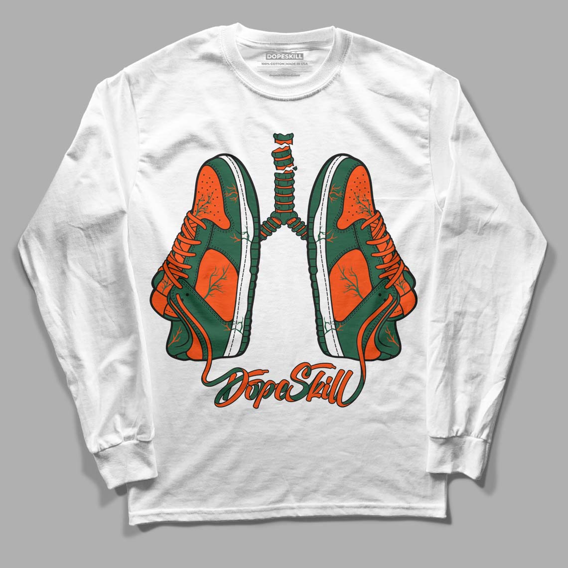 Dunk Low Team Dark Green Orange superstreetwear Long Sleeve T-Shirt Breathe Graphic