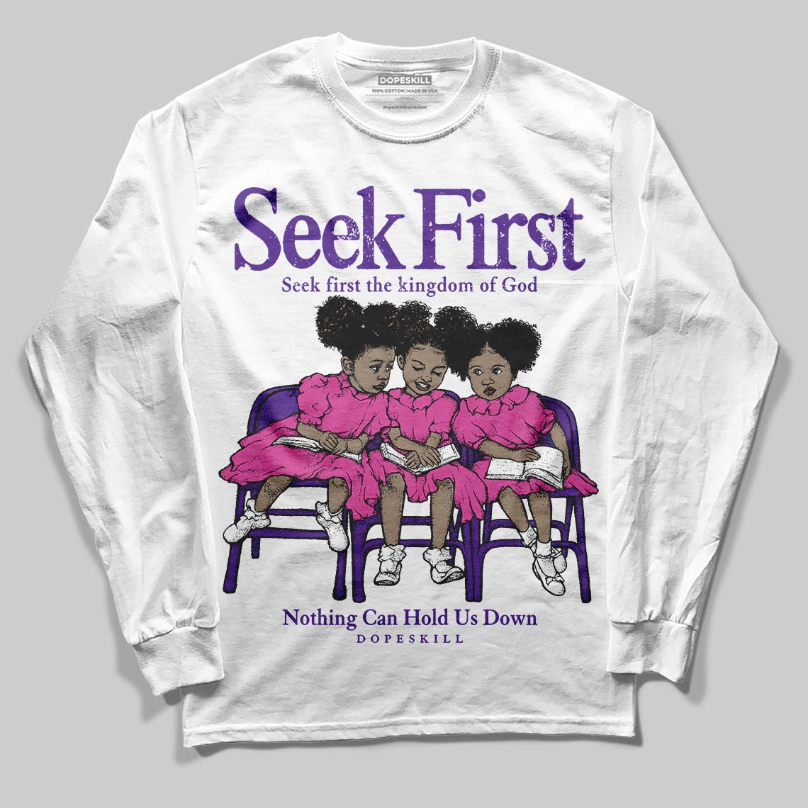 PURPLE Collection superstreetwear Long Sleeve T-Shirt New Seek First Graphic